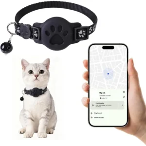 GPS Cat Collar with Bluetooth Tracker Holder - Breakaway Adjustable