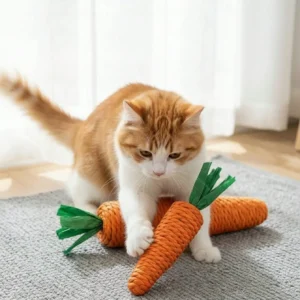 1pc Carrot Shaped Interactive Cat Toy,