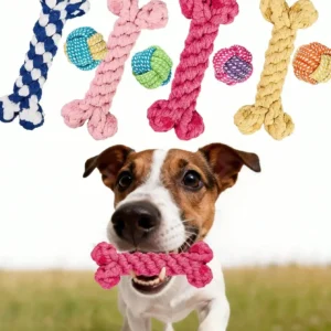2pcs Dog Bone Shaped Woven Rope Toys