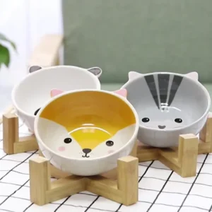 Ceramic Dog Bowl Raised Round Dog Cat