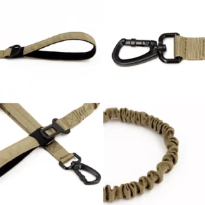 Military Dog Leashes Adjustable Leash Quick Release Elastic Rope