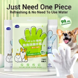 Pet Grooming Gloves Disposable Tissue Bath, 6pcs Per Pack Gentle