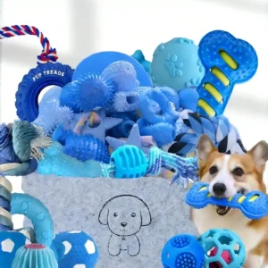 4/8pcs Pet Toy Set, Cute Blue Dog Chew Toys