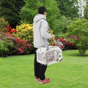Pet Backpack Carrier 48x25x32cm, Collapsible Cat Travel Bag