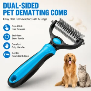 Pet Dematting Comb for Dogs & Cats, Knot Remover Grooming Tool