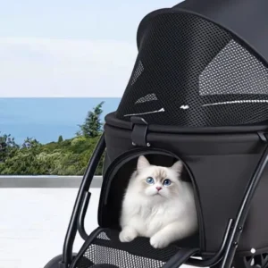 Foldable Pet Stroller for Small Medium Dogs Cats, 2 in 1 Detachable Lightweight