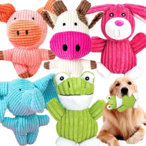 5 Pack Dog Toys Squeaky, Tough Plush Puppy Chew Toys