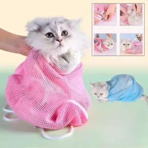Mesh Cat Grooming Bath Bag Kitten Washing Bag