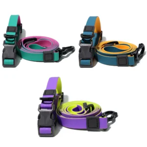 Waterproof PVC Dog Collar and Leash Set with Heavy Duty