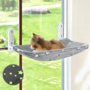 Cat Window Perch, Glow in The Dark Cordless Foldable Pet Hammock