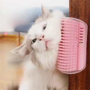 Cat Scratcher Massage Comb - Corner Scratching Brush with Catnip