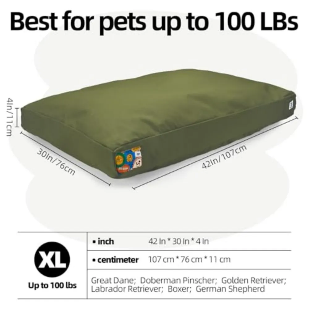 42 Inch Indestructible Canvas Outdoor Dog Bed for Extra Large Dogs, Chew Proof Waterproof Pet Bed - Image 3