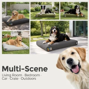 42 Inch Indestructible Canvas Outdoor Dog Bed for Extra Large Dogs, Chew Proof Waterproof Pet Bed - Thumbnail Image 4