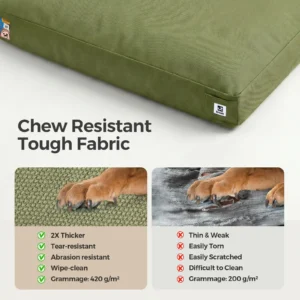 42 Inch Indestructible Canvas Outdoor Dog Bed for Extra Large Dogs, Chew Proof Waterproof Pet Bed - Thumbnail Image 6