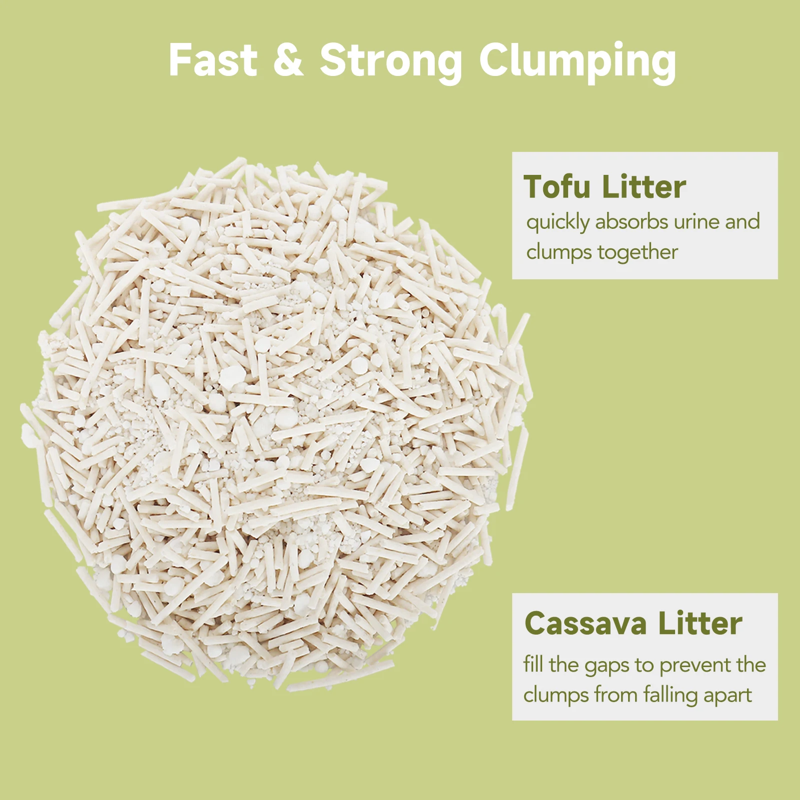 Ezskuup Non-Stick Ultra Clumping Cassava Tofu Cat Litter Odour Control Low Tracking Kitty Litter Plant-Based Ingredient 4KG/PACK - Image 5