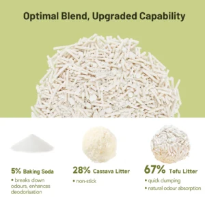 Ezskuup Non-Stick Ultra Clumping Cassava Tofu Cat Litter Odour Control Low Tracking Kitty Litter Plant-Based Ingredient 4KG/PACK - Thumbnail Image 3