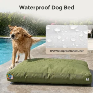 42 Inch Indestructible Canvas Outdoor Dog Bed for Extra Large Dogs, Chew Proof Waterproof Pet Bed - Thumbnail Image 2