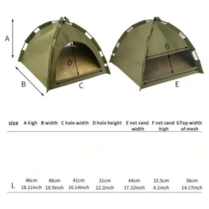 Outdoor Pet Tent Semi-Enclosed Portable Shelter for Cat Dog - Thumbnail Image 3