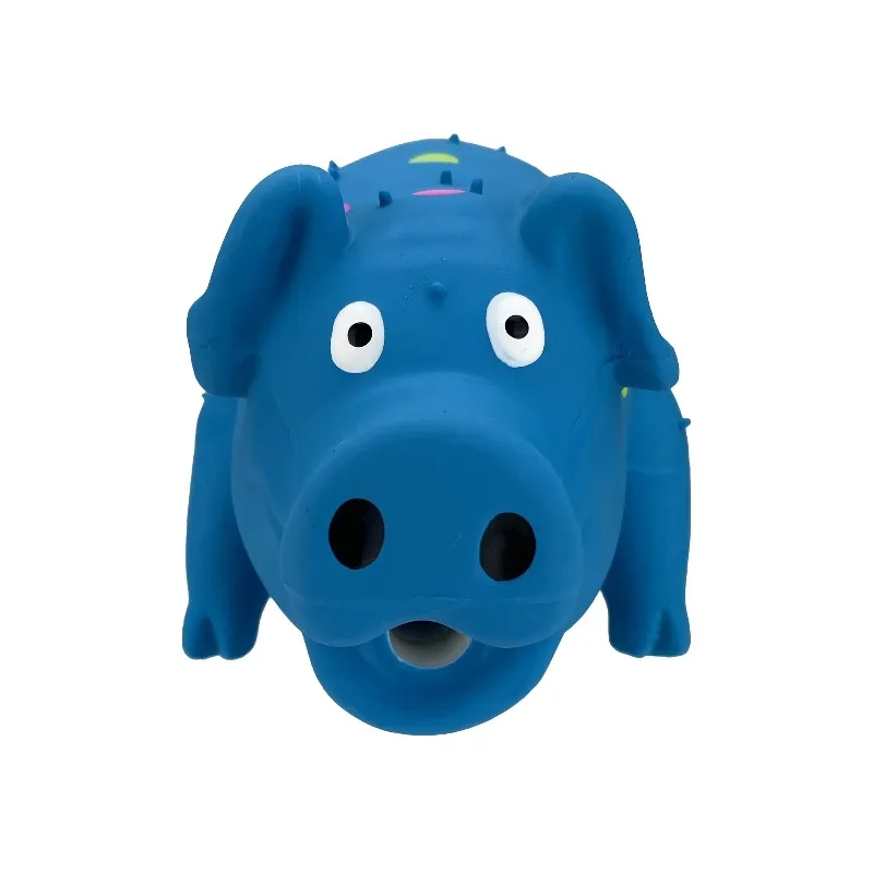 Multicolor Pig Latex Dog Toy, Chew Level 1 - Image 1
