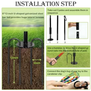 Tether Tug Toy for Dogs, Outdoor Interactive Play Equipment - Thumbnail Image 4