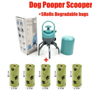 Portable Dog Pooper Scooper Outdoor Pet Waste Pick-up Cleaner Built-in Garbage Bag Handheld Pet Poop Grabber No Touch Design - Thumbnail Image 7