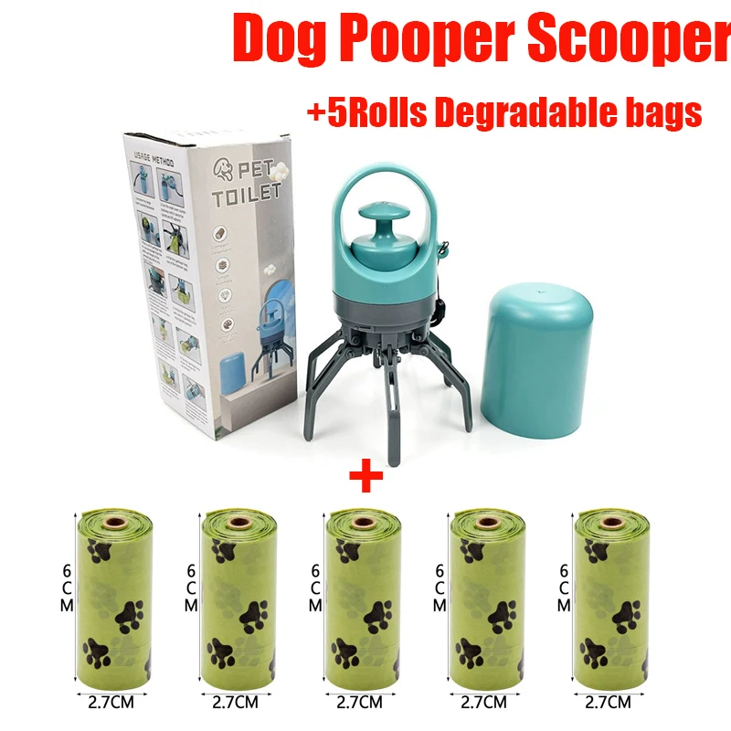 Portable Dog Pooper Scooper Outdoor Pet Waste Pick-up Cleaner Built-in Garbage Bag Handheld Pet Poop Grabber No Touch Design - Image 7