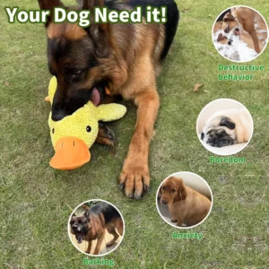 Duck Dog Toy Plush Chew Resistant Durable Dog Toy with Quacking Sound - Thumbnail Image 3