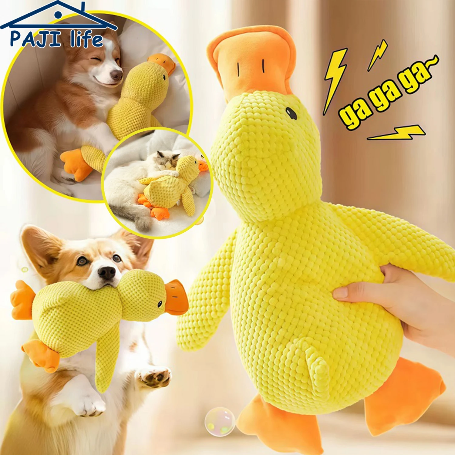 Duck Dog Toy Plush Chew Resistant Durable Dog Toy with Quacking Sound - Image 2