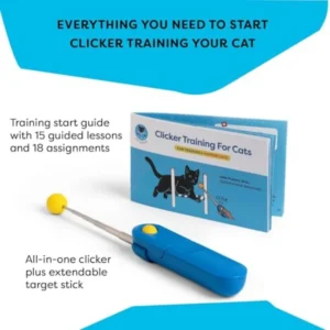 Cat Training Clicker with Detachable Wearable Finger Clicker and Target Stick Positive Reinforcement Training Tool for Cats Ide - Thumbnail Image 3