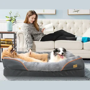 Large Dog Bed Soft Comfortable Anti Allergy Warm Fleece Removable Washable Cover Pet Bed Waterproof - Thumbnail Image 5