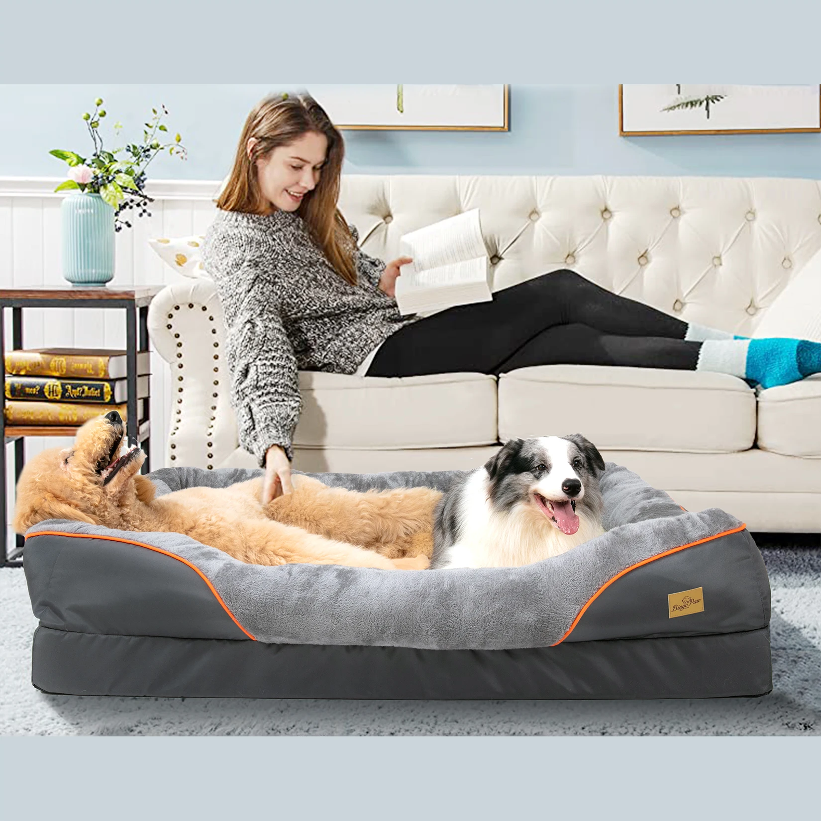 Large Dog Bed Soft Comfortable Anti Allergy Warm Fleece Removable Washable Cover Pet Bed Waterproof - Image 5