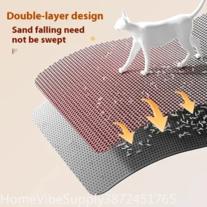 Extra Large 2 Layer Cat Litter Mat Heavy Duty Waterproof Non Slip Washable - Thumbnail Image 2