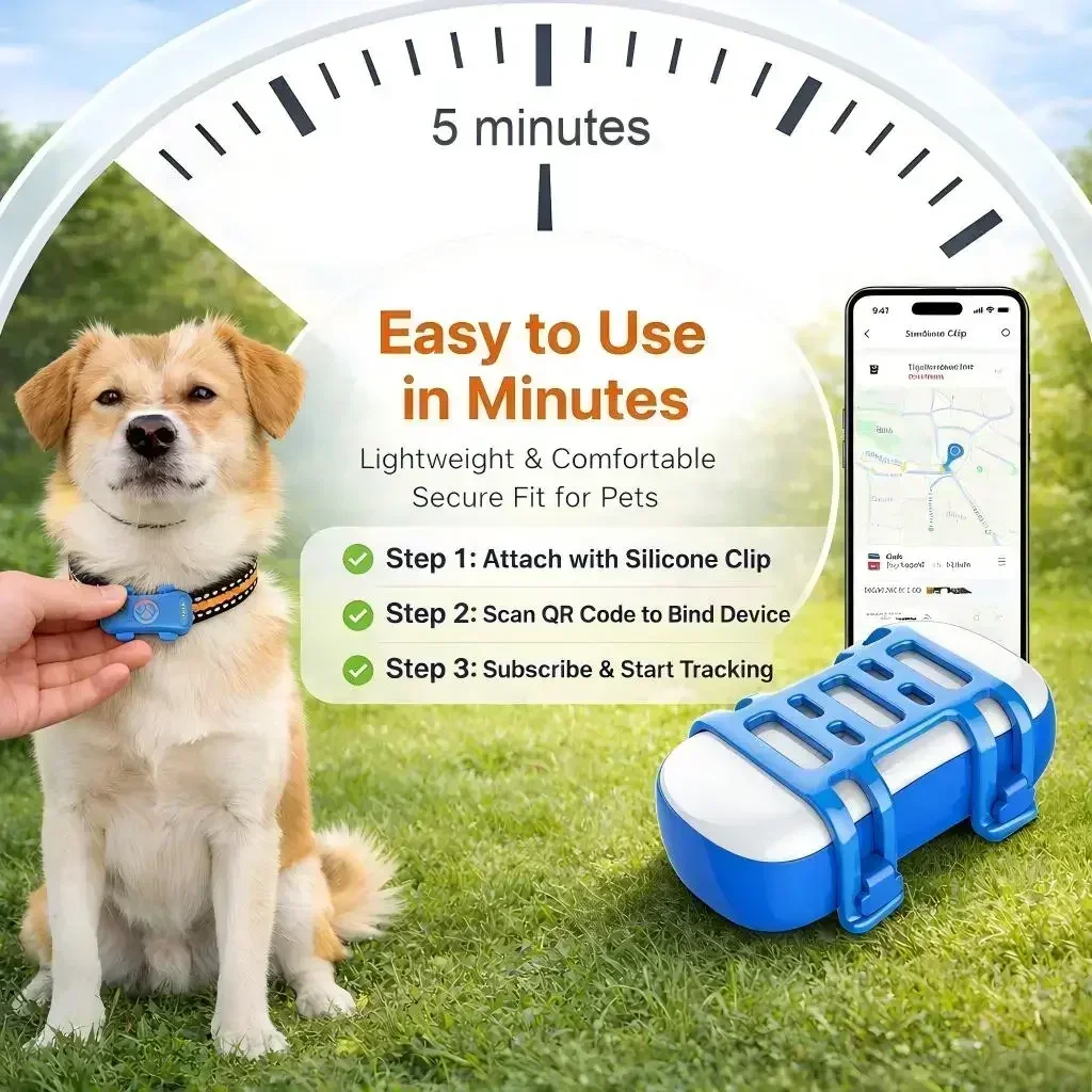 GPS Pet Tracker 4G for Dogs & Cats Built-in SIM with Real-Time Tracking, WiFi Home Positioning, IP67 Waterproof, Plan Required - Image 5