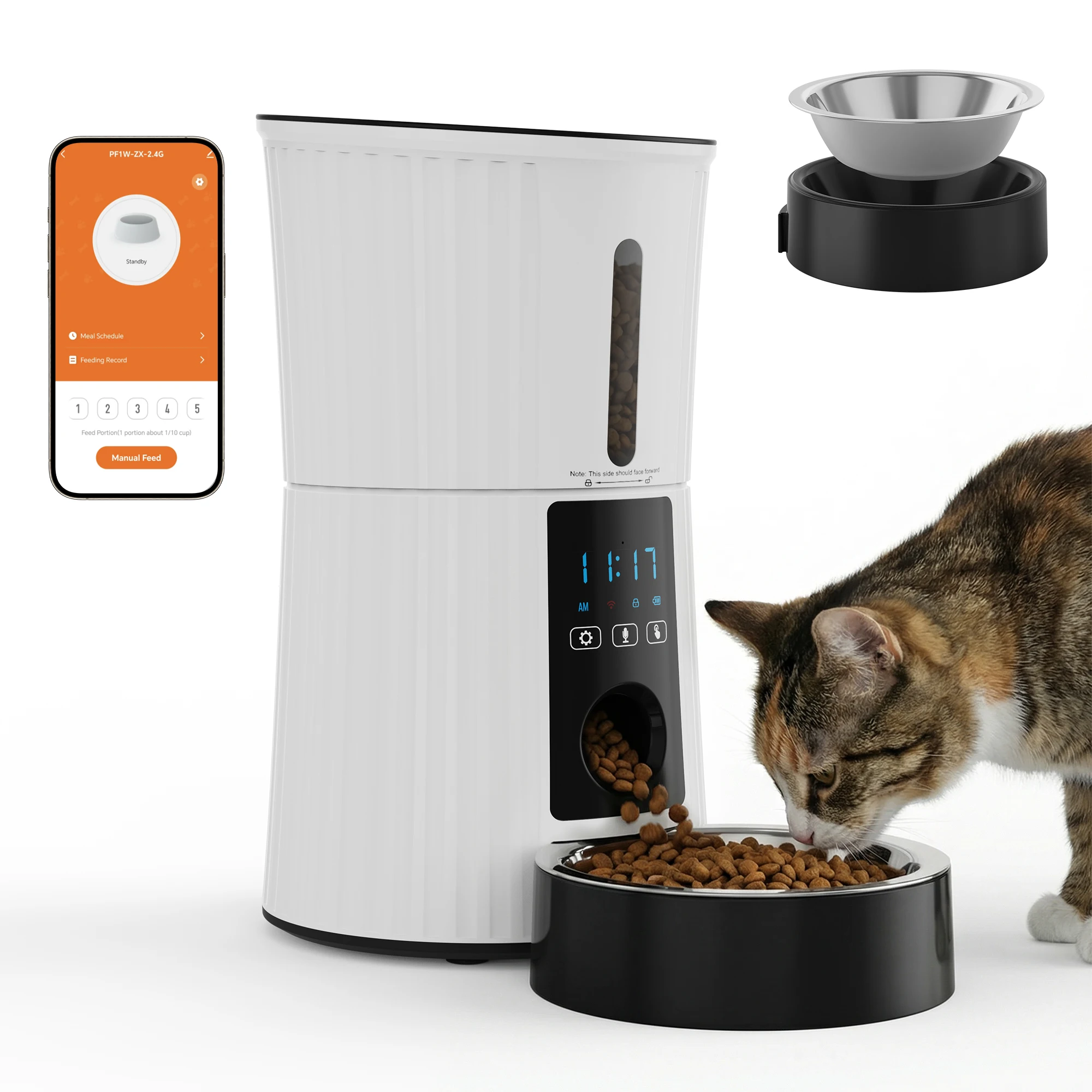 JHK 4L Automatic Cat Feeder WiFi Timed Cat Food Dispenser with APP Control Dual Power Supply - Image 7