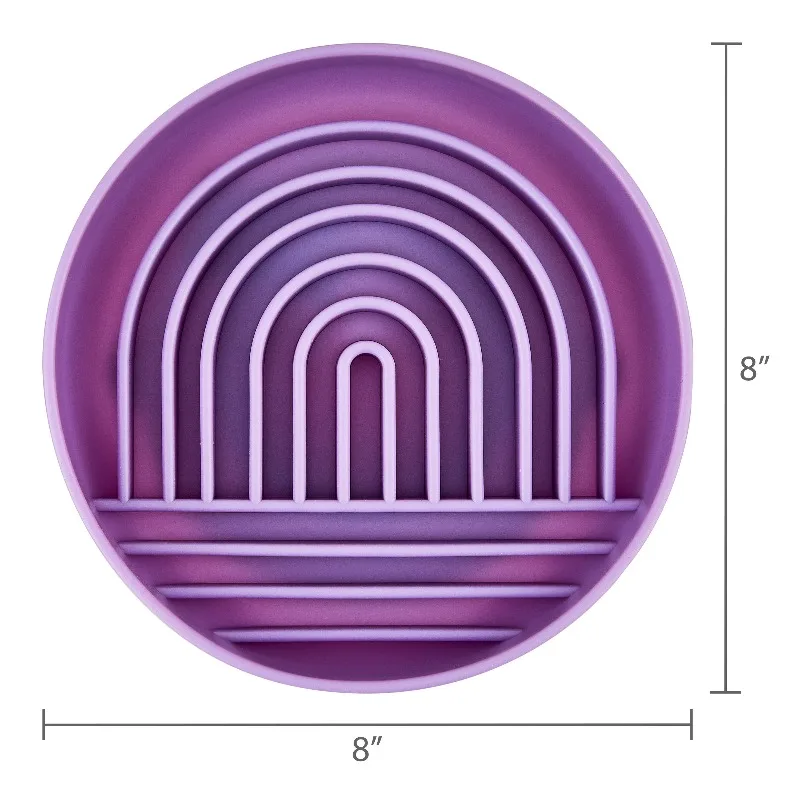 Slow Feeder Bowl for Pets, Purple Rainbow - Image 1