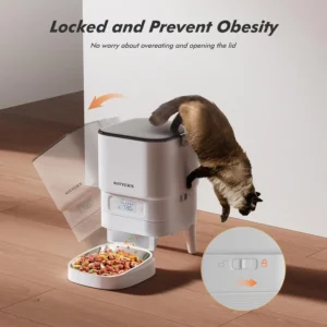 NITYERS 4.5L Automatic Cat Feeder, Timed Dog Food Dispenser with Stainless Steel Clog-Free Design, Voice Recorder, - Thumbnail Image 3