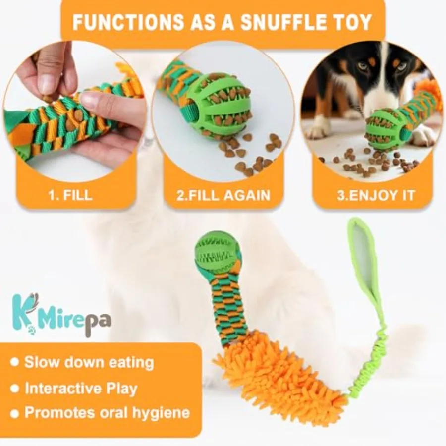 Dog Tug Toy - Interactive Dog Rope Toys, Stretchy Bungee Handle, Strong Squeak Rope Toy - Image 4