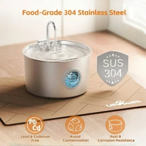 Stainless Steel Cat Water Fountain, 108oz Pet Fountain Dispenser Automatic for Inside Dog Cats - Thumbnail Image 6