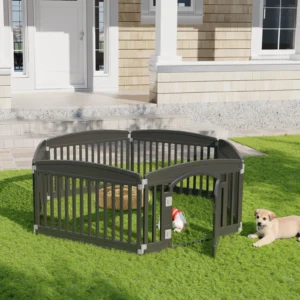 JHK Plastic Dog Playpen 6 Panel 24IN Expandable Durable Pet Fence - Thumbnail Image 2