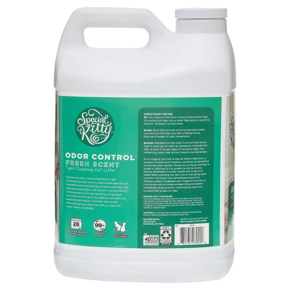 4-Pack Special Kitty Clumping Clay Cat Litter Fresh Scent 20lbs Jug Odor Control Fast Clumping Cat Sand for All Cats - Image 6