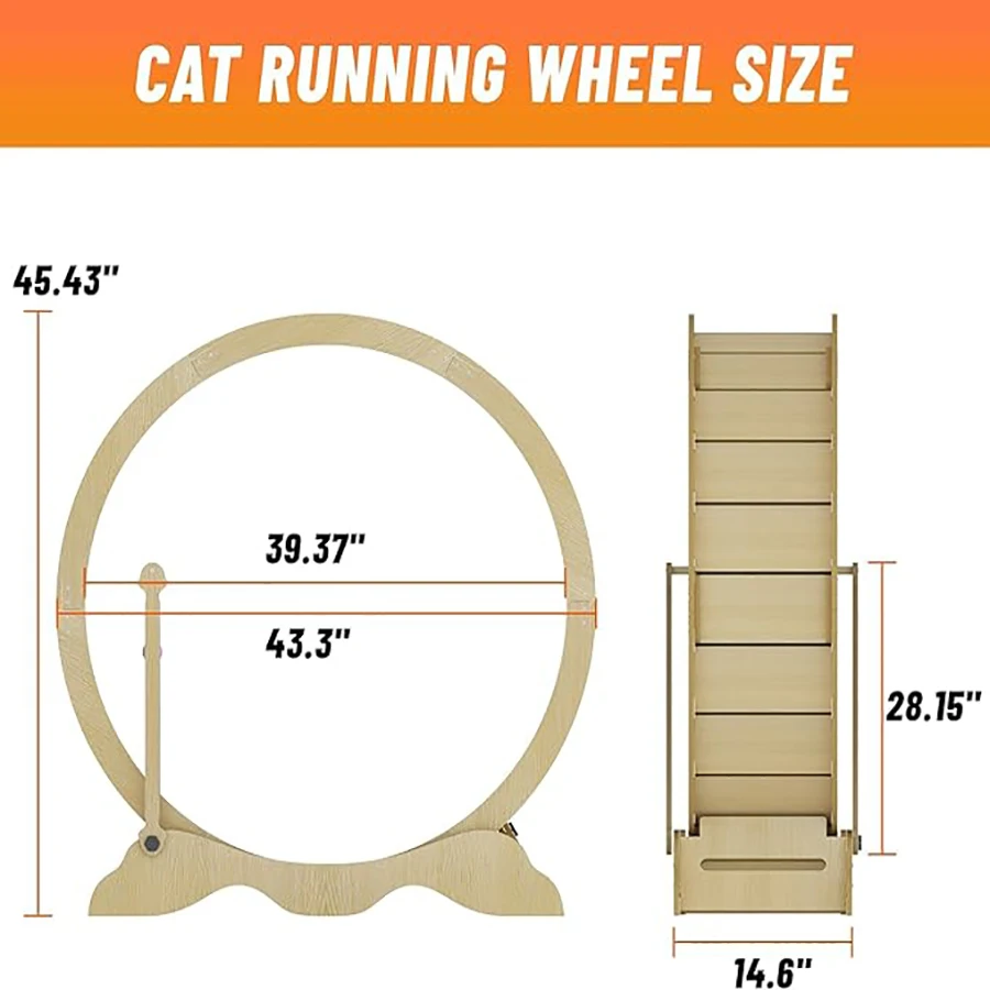 Cat Exercise Wheel, 45-Inch Large Cat Treadmill for Indoor Cats, - Image 6