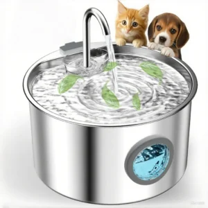 Stainless Steel Cat Water Fountain, 108oz Pet Fountain Dispenser Automatic for Inside Dog Cats