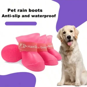 Waterproof Silicone Dog Shoes with Cartoon Pattern, Adjustable Straps, Non-Slip Puncture - Thumbnail Image 5