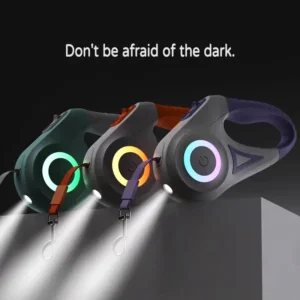 LED Retractable Dog Leash with Light for Puppies Small Medium Big Dogs Cats