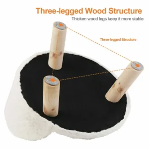 Luxury Soft Cat Bed Warm Plush Fabric Pet Nesting Chair - Thumbnail Image 4