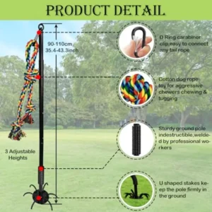 Tether Tug Toy for Dogs, Outdoor Interactive Play Equipment - Thumbnail Image 2