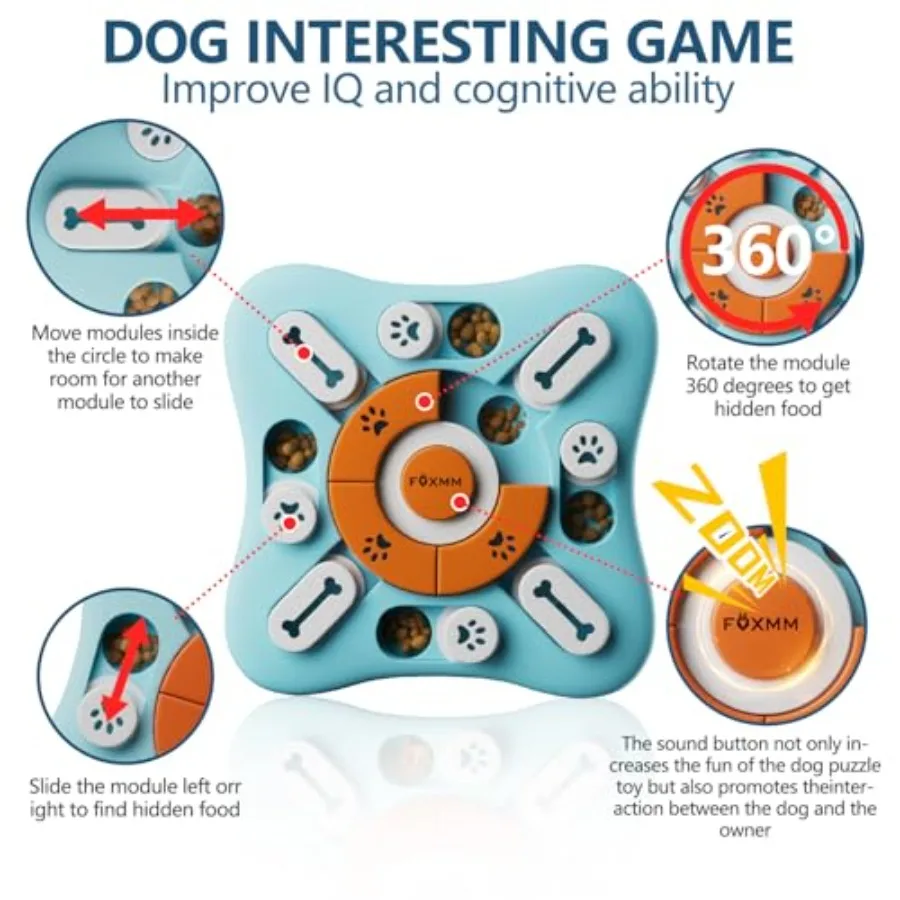 Interactive Dog Treat Puzzle Toys for IQ Training and Mental Stimulating, Fun Slow Feeder - Image 3