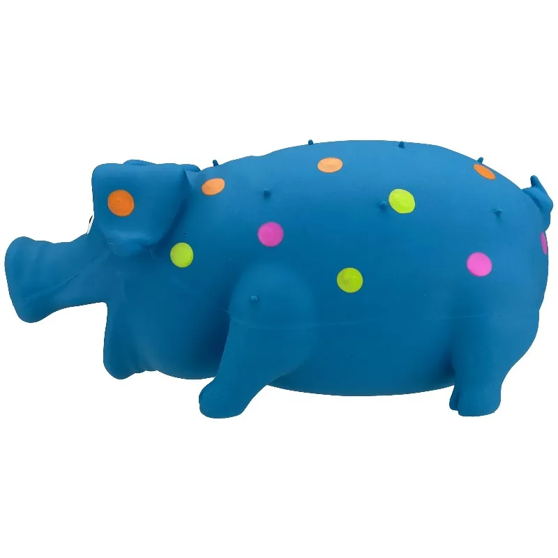 Multicolor Pig Latex Dog Toy, Chew Level 1 - Image 3