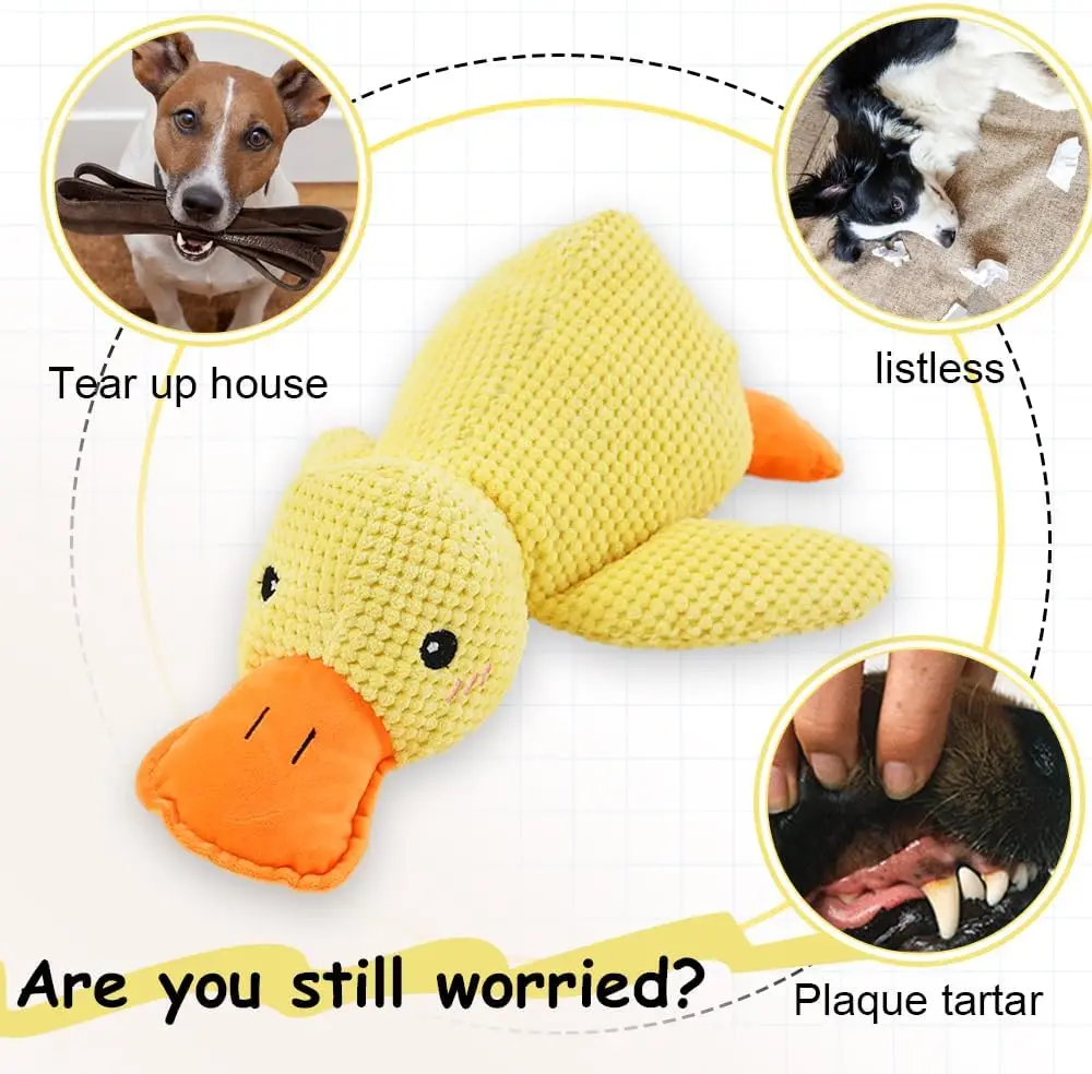 Duck Dog Toy Plush Chew Resistant Durable Dog Toy with Quacking Sound - Image 5