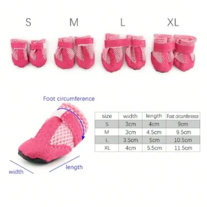 Breathable Mesh Summer Dog Shoes, Soft Sole Indoor Boots for Teddy Poodle - Thumbnail Image 2